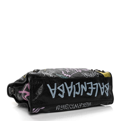 Balenciaga Agneau Graffiti All Over Classic Hardware City Black Multicolor 4 of 8