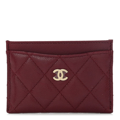 Chanel Caviar Quilted Card Holder Burgundy 1 of 9