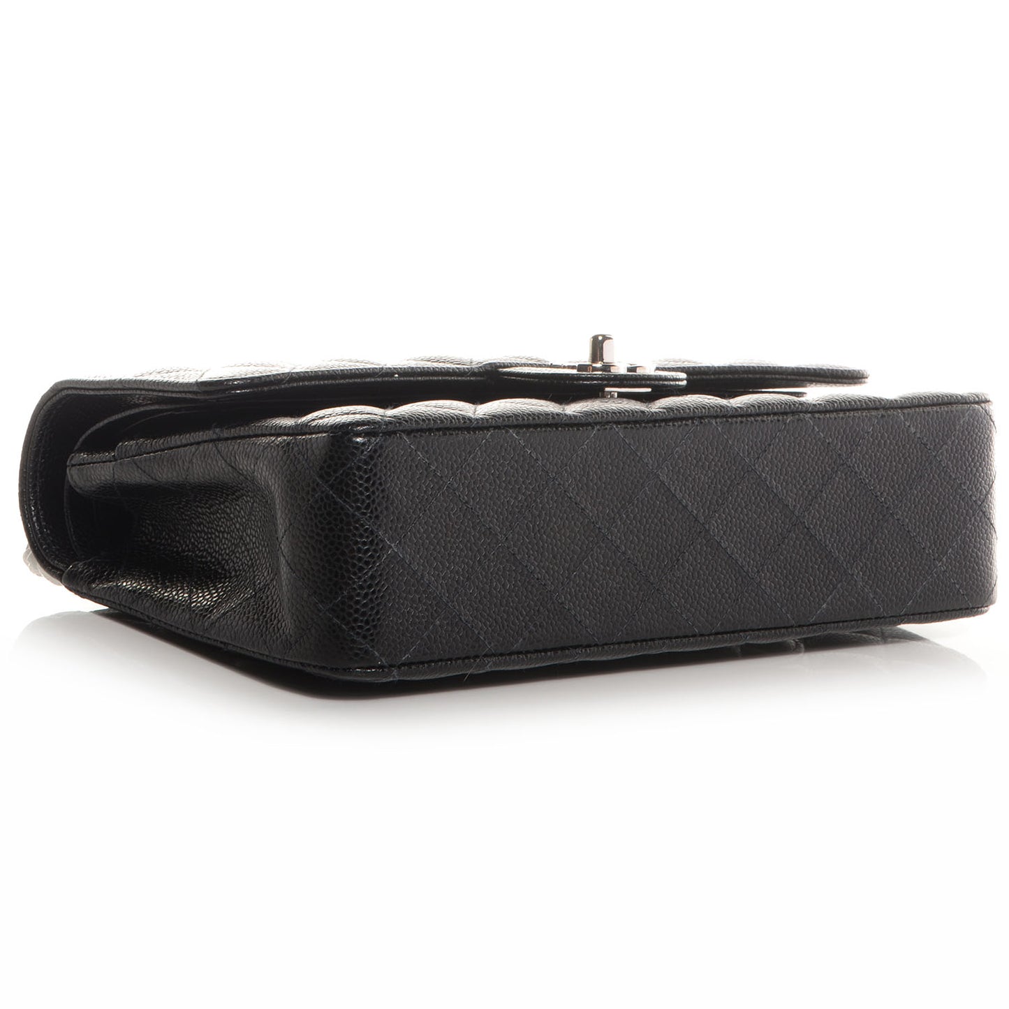 Caviar Quilted Medium Double Flap Black