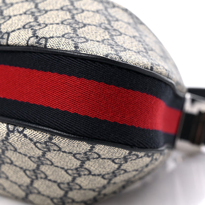 Gucci GG Supreme Monogram Textured Calfskin Web Small Attache Shoulder Bag Beige Blue 8 of 9