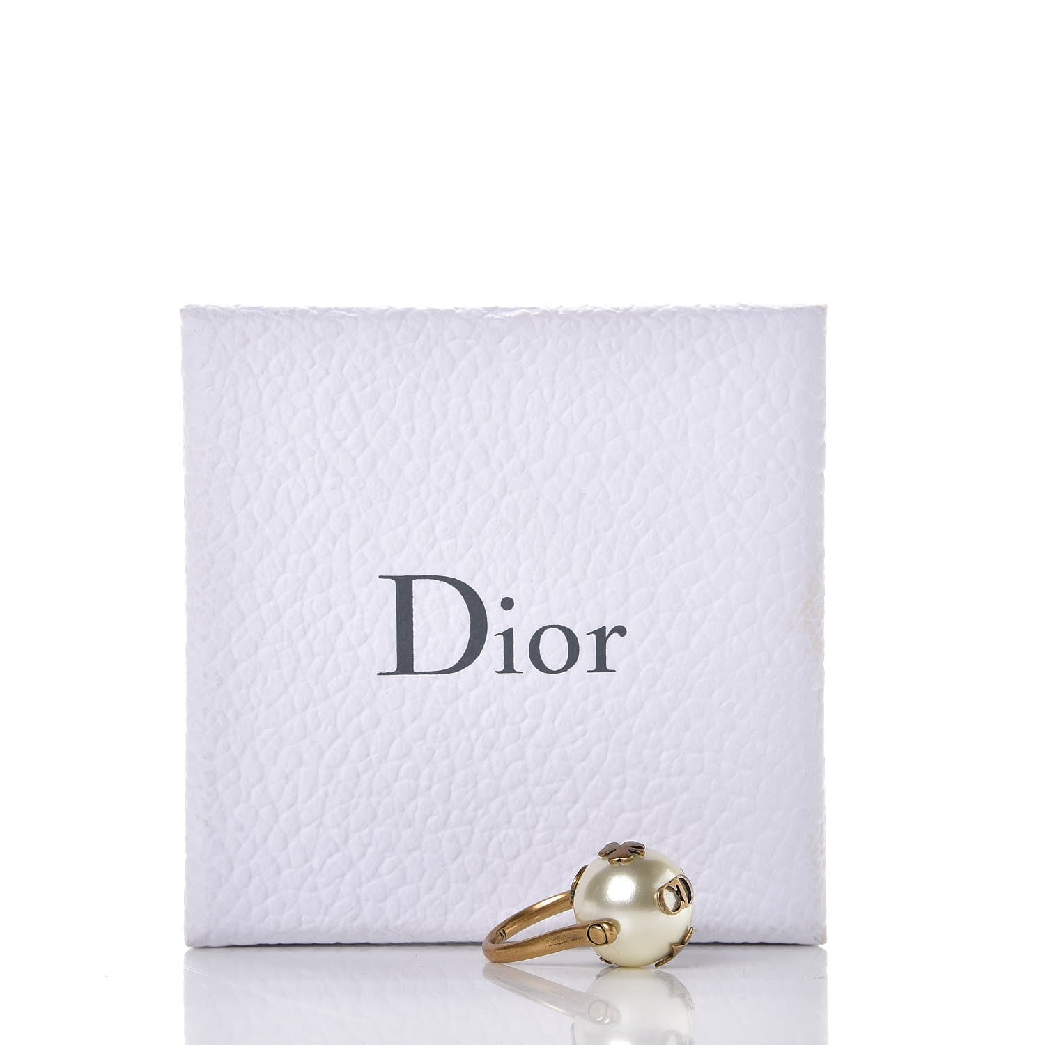 Christian Dior Spinning Pearl Tresor De Tribal Ring M Aged Gold 4 of 4