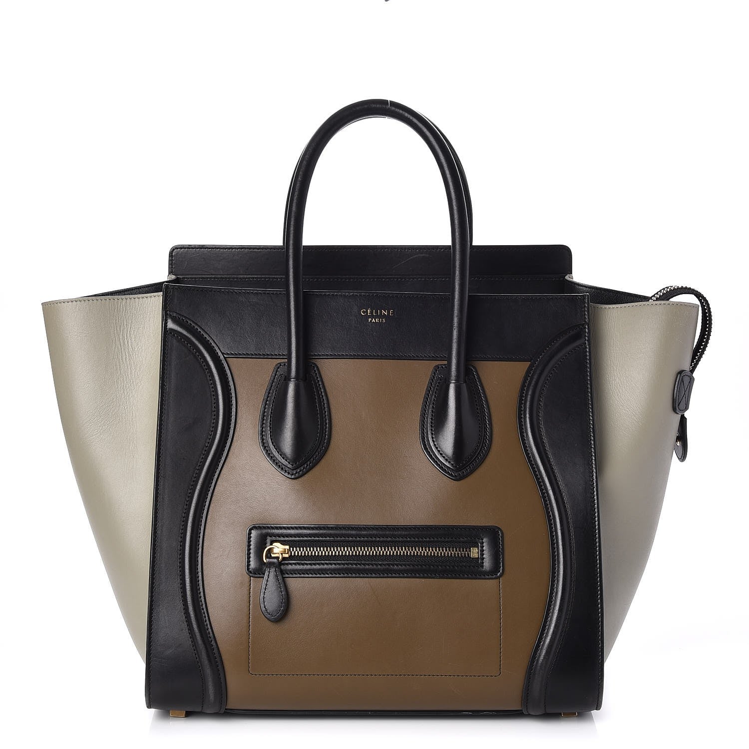 Celine Satin Calfskin Mini Tri-Color Luggage Dark Grey 1 of 12