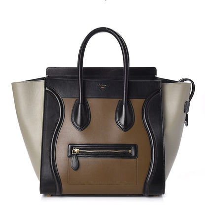 Celine Satin Calfskin Mini Tri-Color Luggage Dark Grey 1 of 12