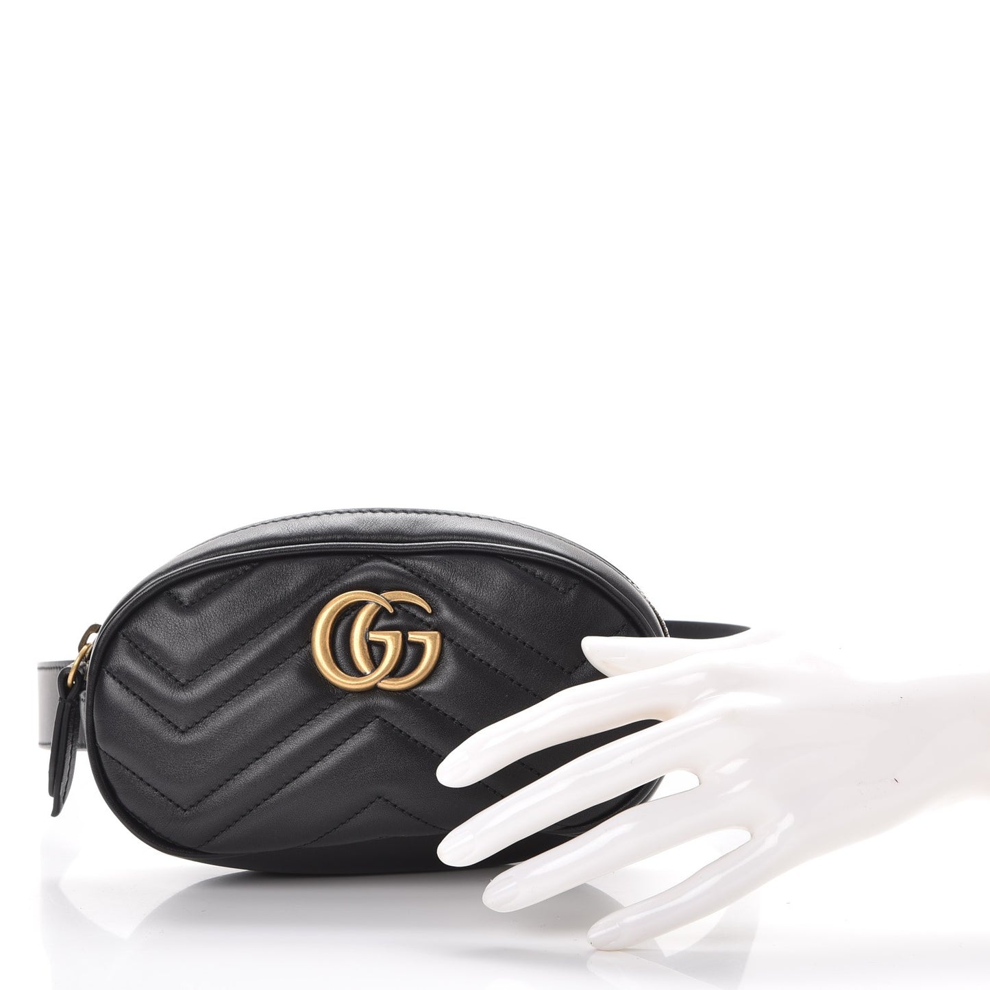 Calfskin Matelasse GG Marmont Belt Bag 75 30 Black