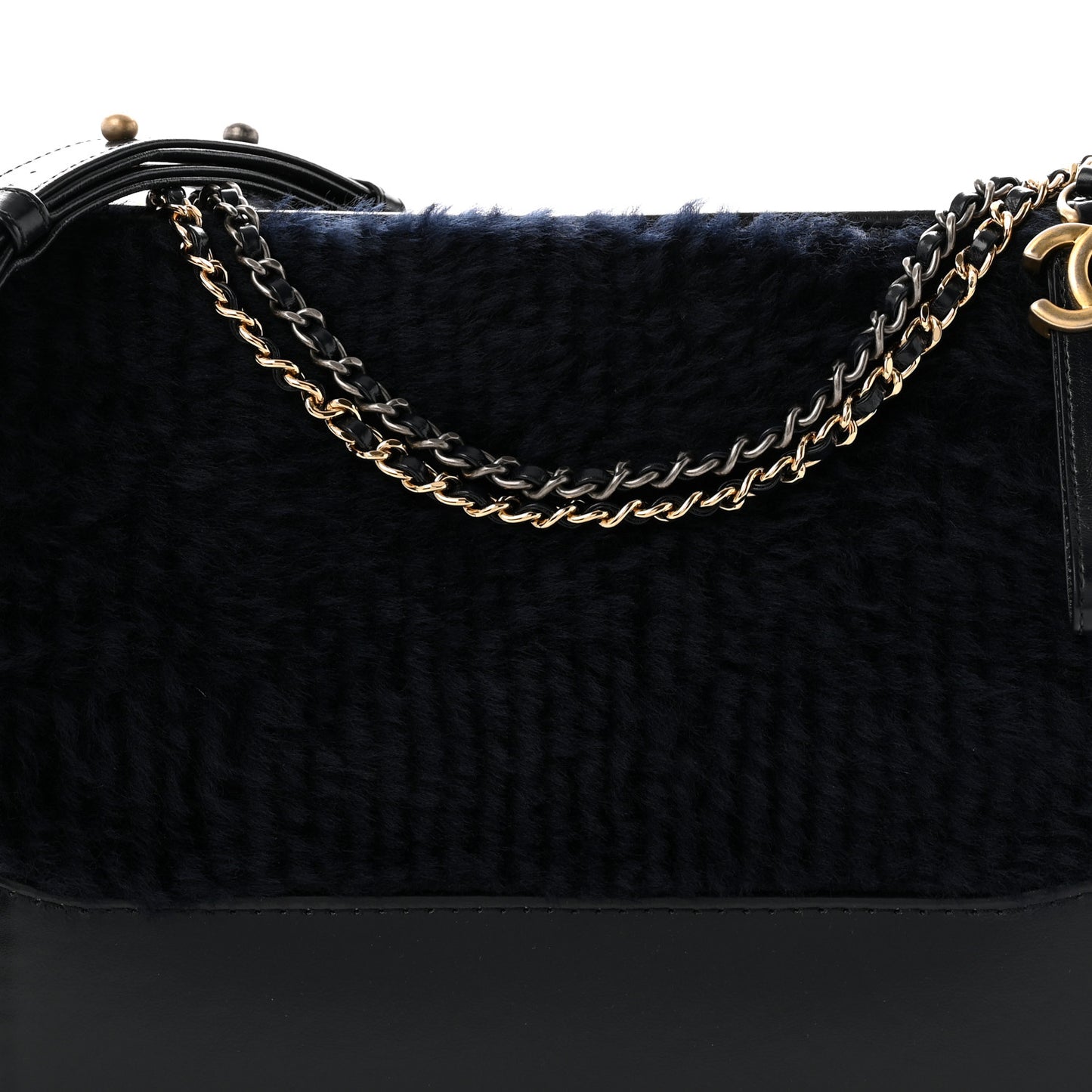 Shearling Medium Gabrielle Hobo Navy