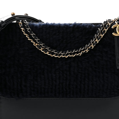 Chanel Shearling Medium Gabrielle Hobo Navy 8 of 10