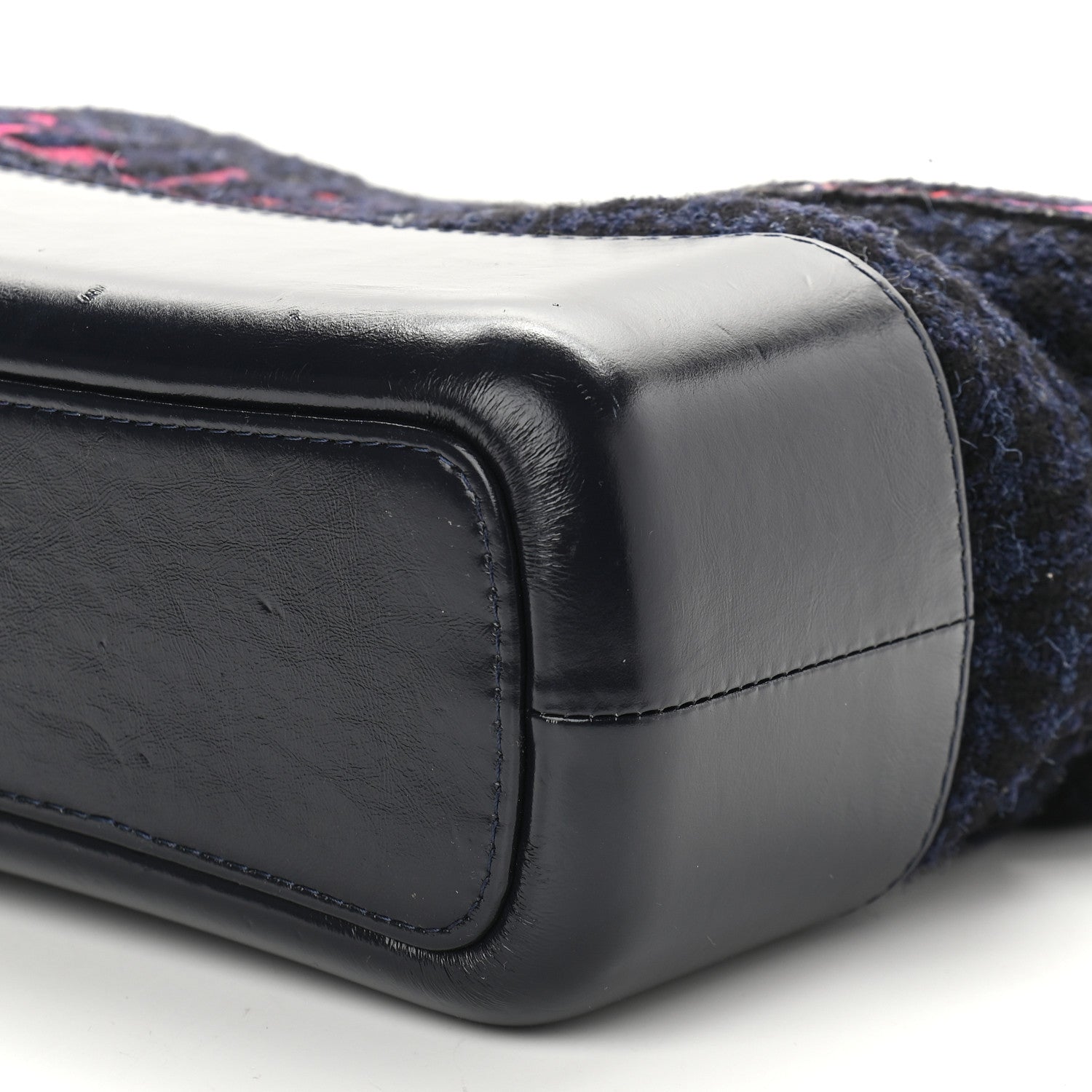 Chanel Tweed Calfskin Quilted Medium Gabrielle Hobo Black Blue 9 of 9