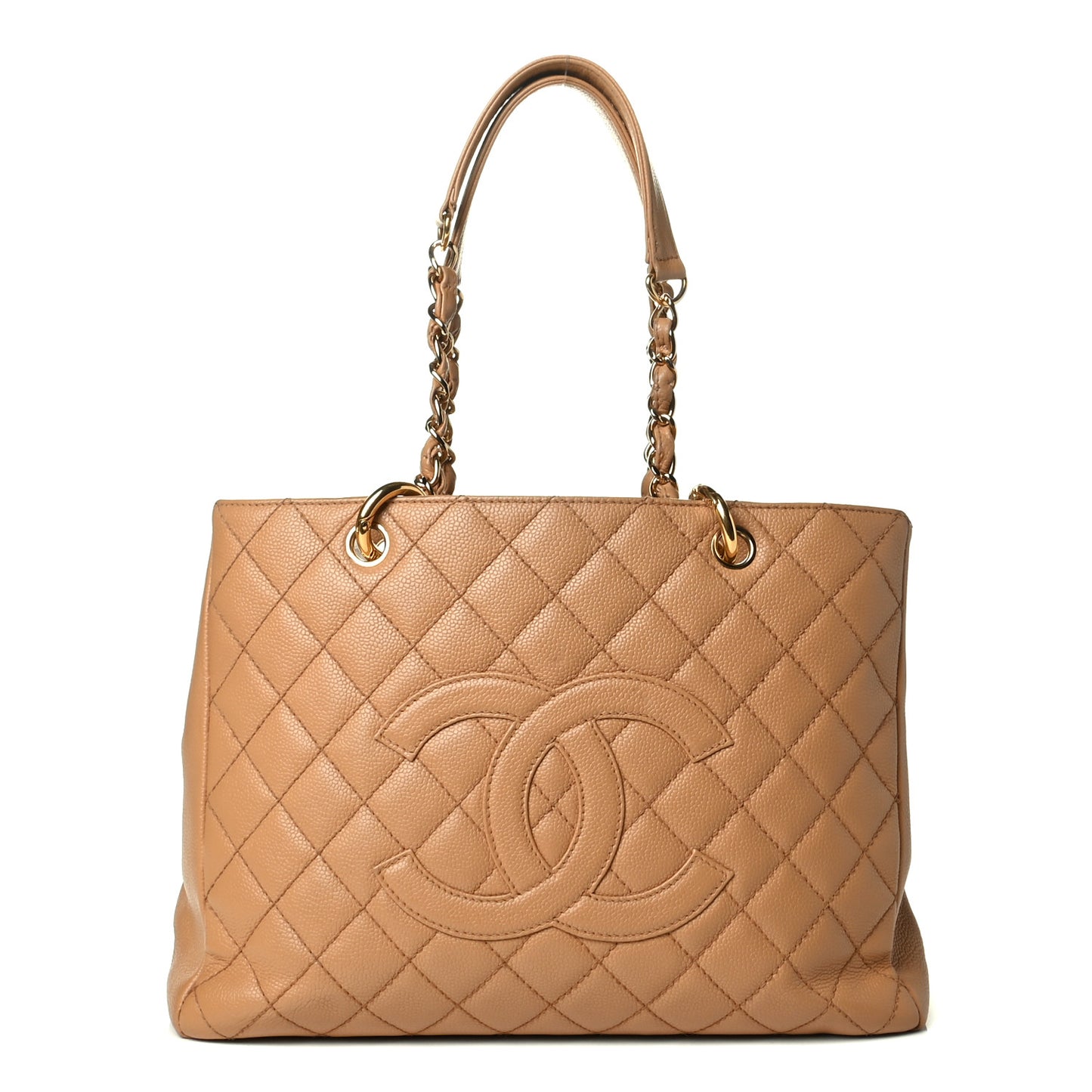 Caviar Quilted Grand Shopping Tote GST Beige