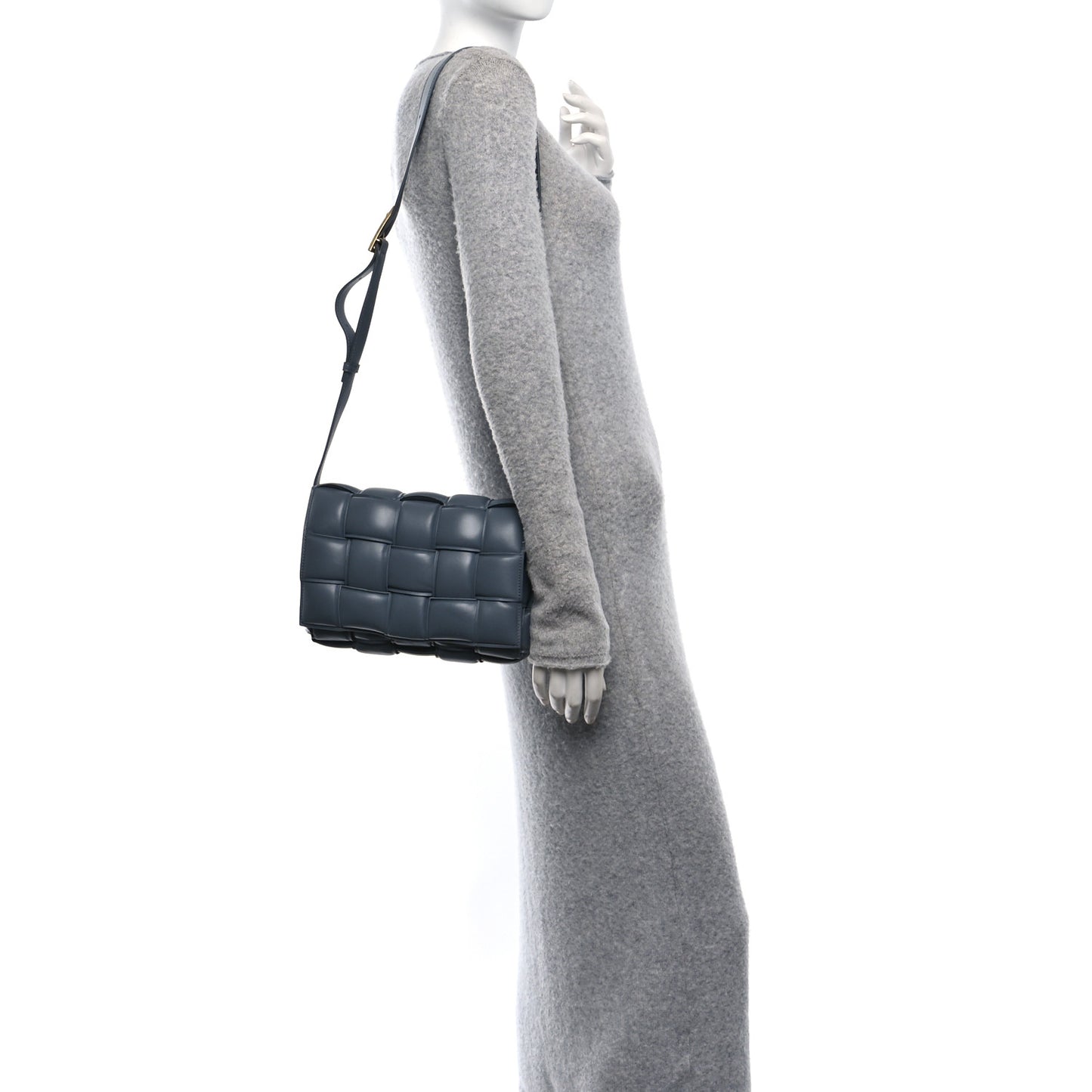 Nappa Maxi Intreccio Padded Cassette Crossbody Bag Thunder
