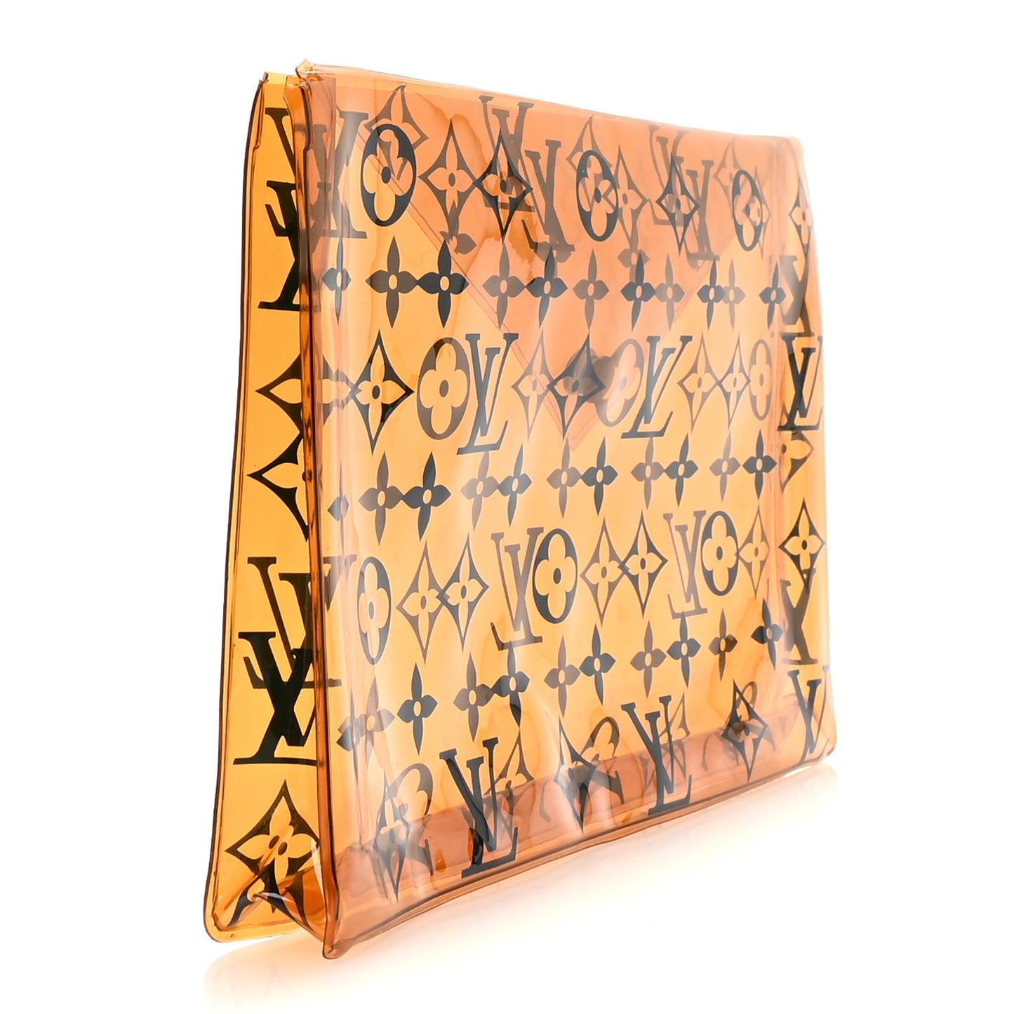 PVC Monogram Printed Envelope Pouch Orange