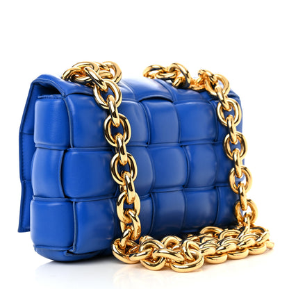 Bottega Veneta Lambskin Maxi Intreccio Padded Chain Cassette Crossbody Bag Cobalt 3 of 9