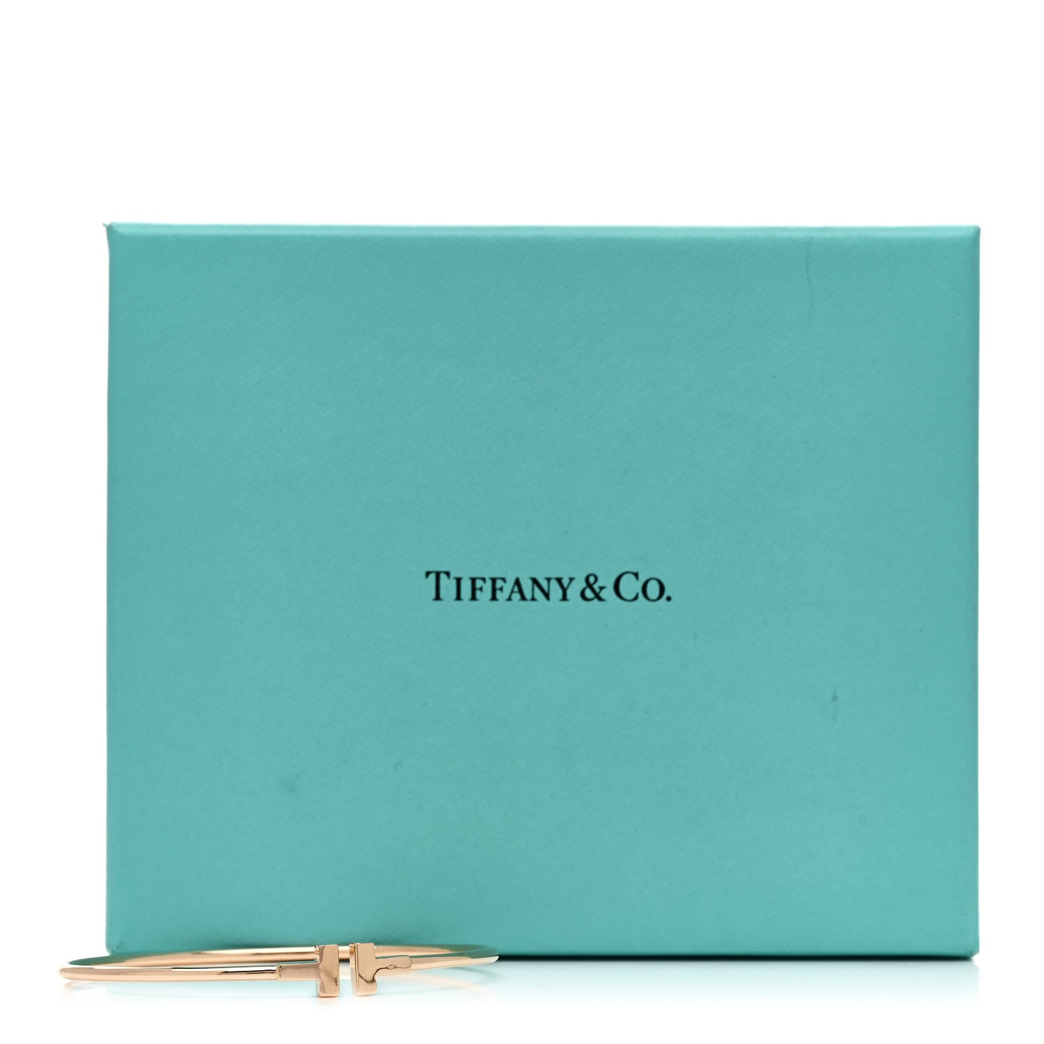 Tiffany 18K Rose Gold Narrow T Wire Bracelet 4 of 4