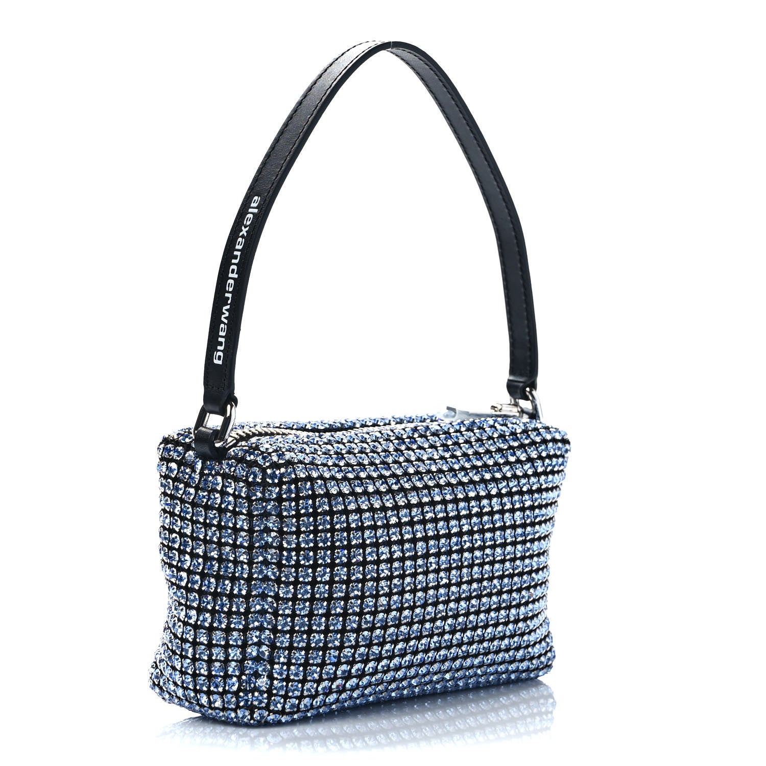 Alexander Wang Mesh Crystal Rhinestone Mini Heiress Pouch Baby Blue 3 of 10