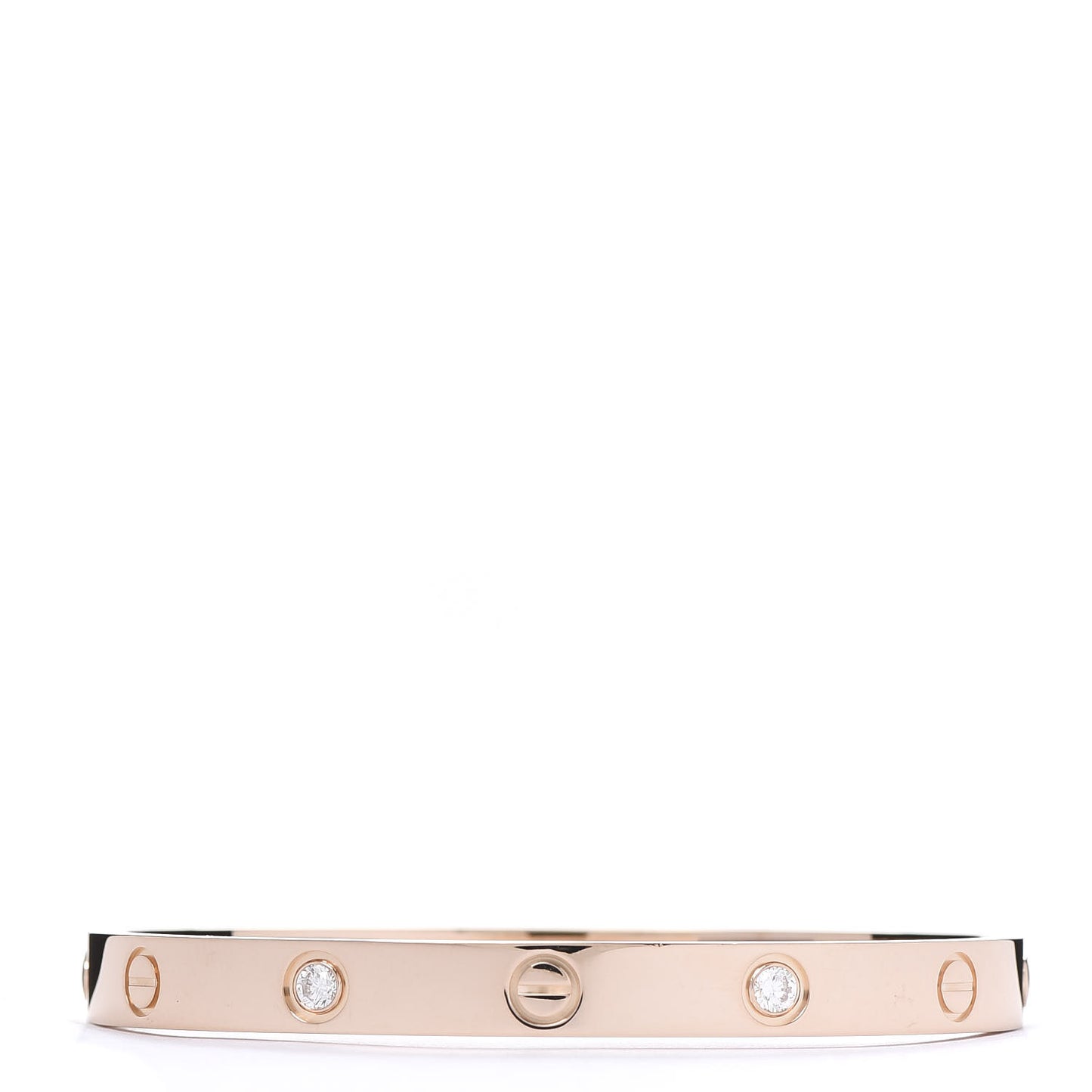 18K Pink Gold 4 Diamond LOVE Bracelet 17