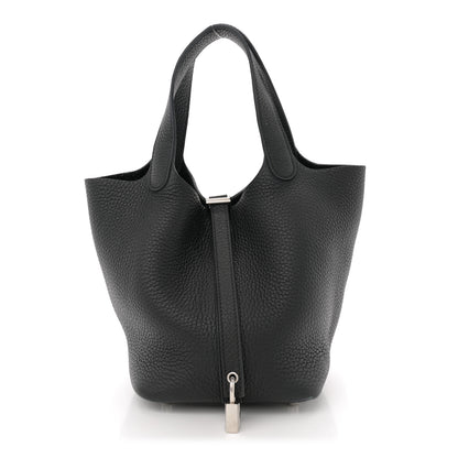 Hermes Taurillon Clemence Picotin Lock 18 PM Black 1 of 12