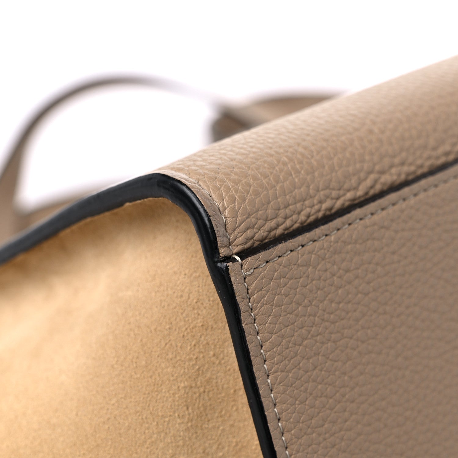 Celine Drummed Calfskin Suede Small Trapeze Dune 8 of 11