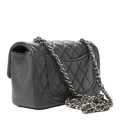 Chanel Lambskin Quilted Mini Rectangular Flap Dark Grey 3 of 13