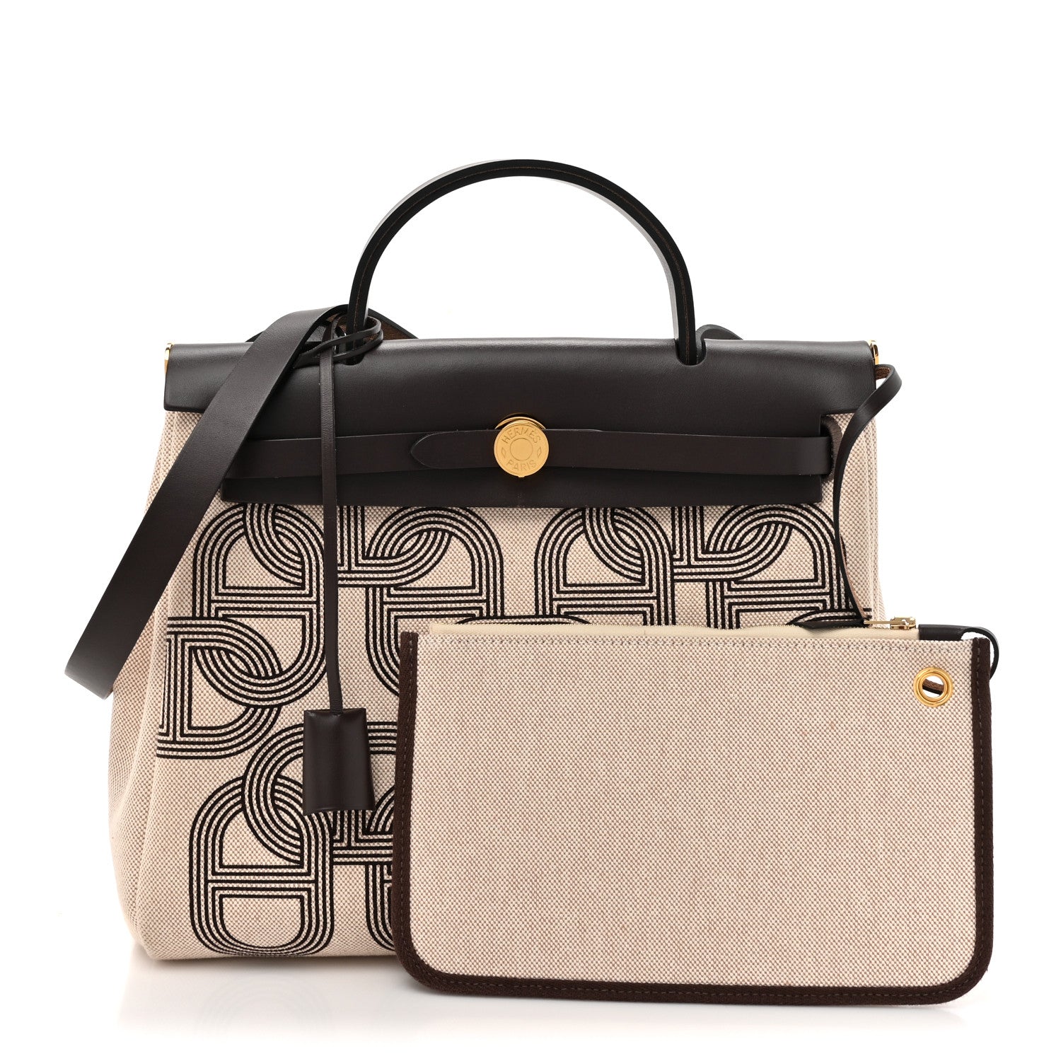 Hermes H Plume Canvas Vache Hunter Circuit 24 Herbag Zip Retourne 31 Ebene Ecru 3 of 15