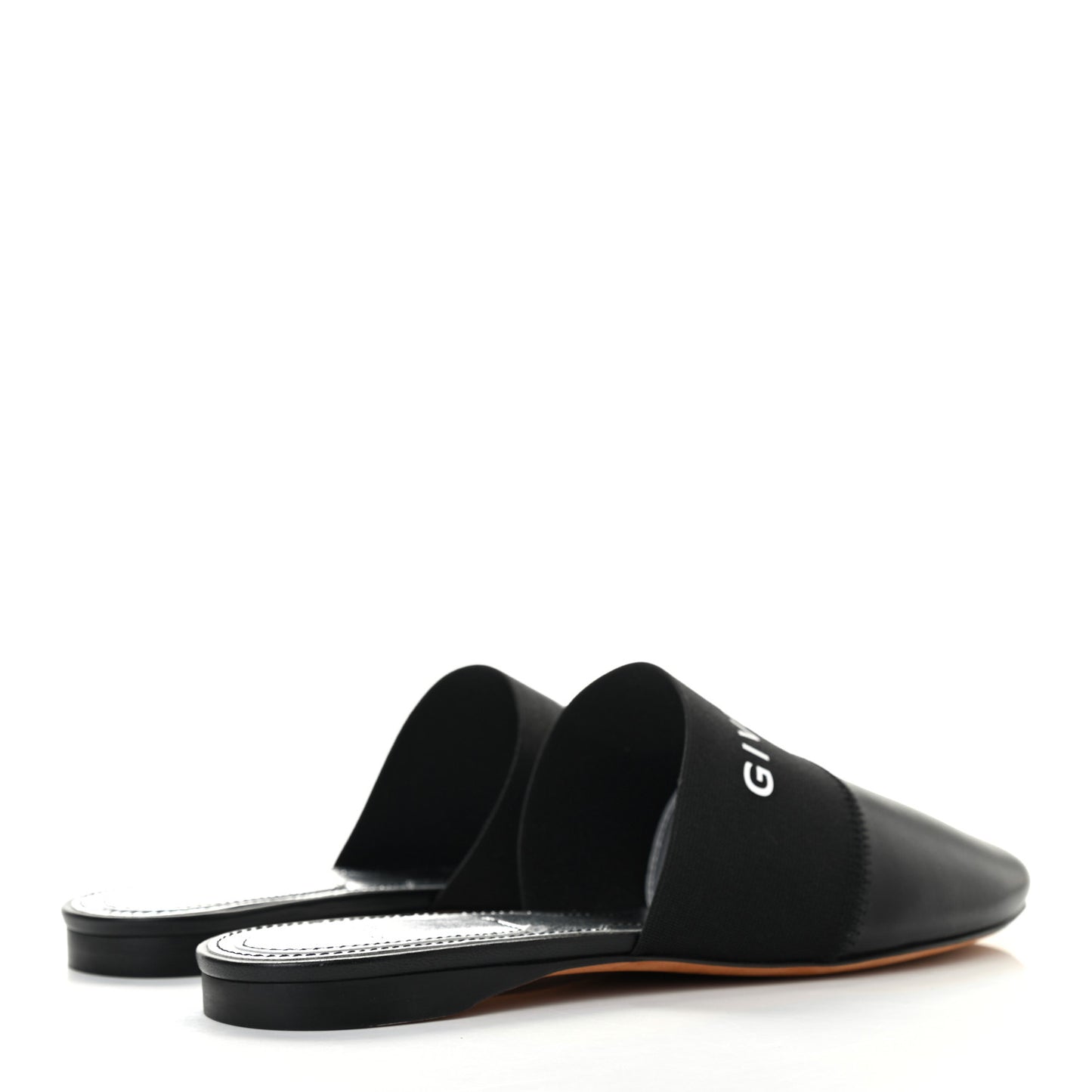 Calfskin Bedford Logo Mule Slides 36 Black