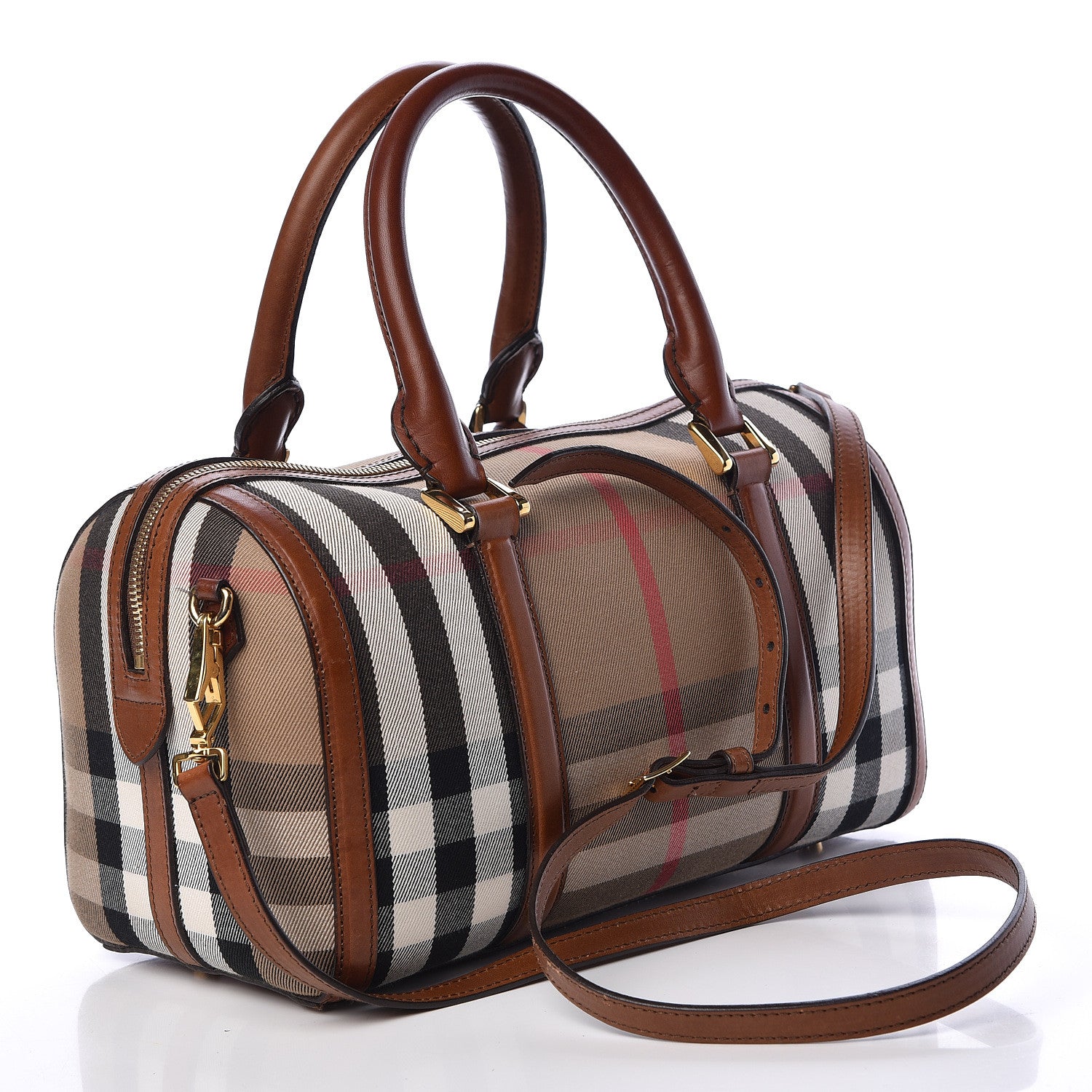 Burberry House Check Medium Alchester Bowling Bag Tan 4 of 23