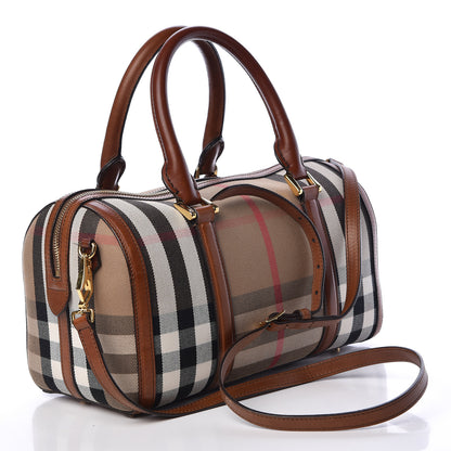 Burberry House Check Medium Alchester Bowling Bag Tan 4 of 23