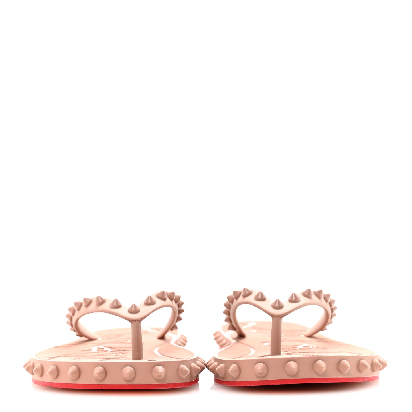 Rubber Spike Super Loubi Flip Flop Sandals 36 Nude