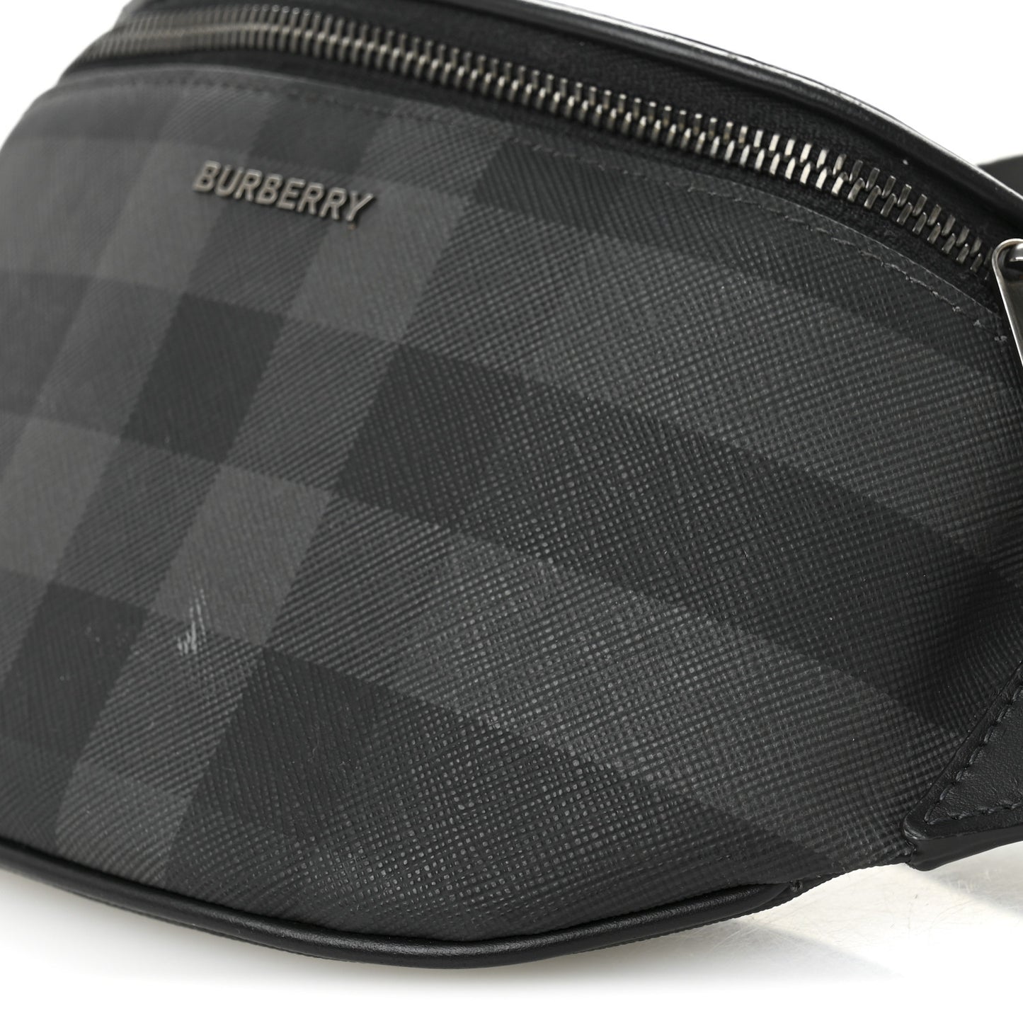 E-canvas Check Cason Bum Bag Charcoal