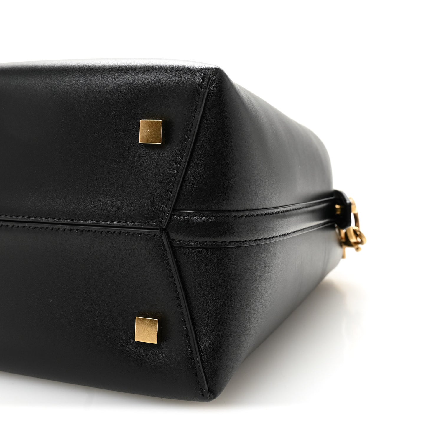 Smooth Shiny Calfskin Monogram Le 37 Small Bucket Bag Black