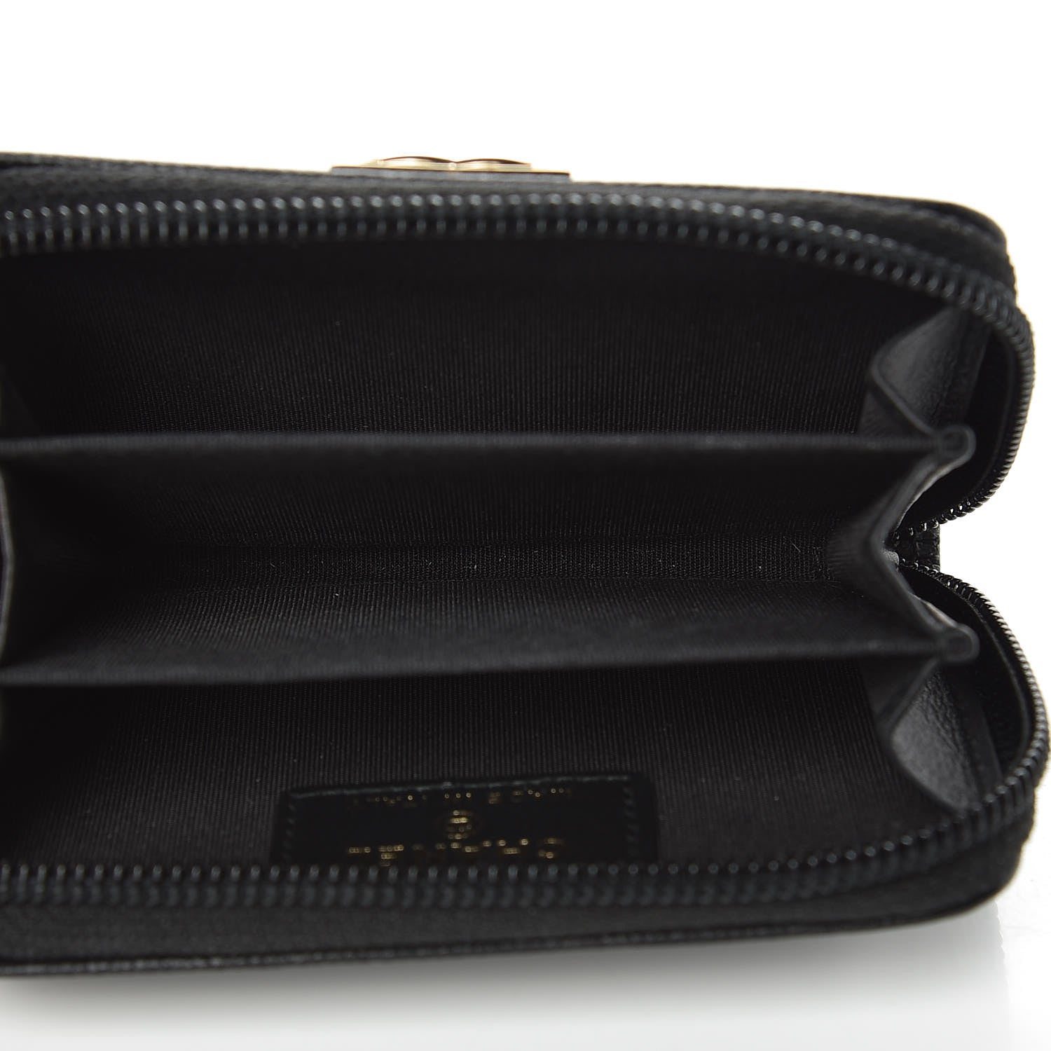 Chanel Caviar Quilted Boy Zip Around Coin Purse Wallet Black 5 of 10