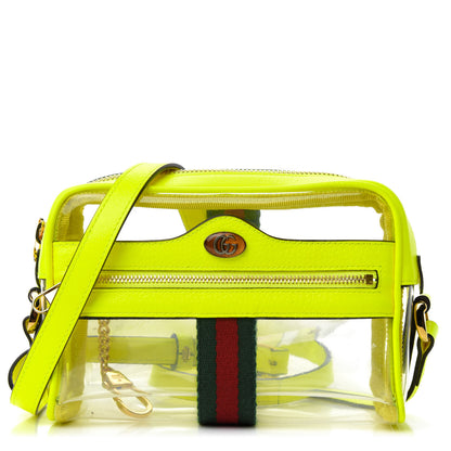 Gucci Vinyl Web Mini Ophidia Transparent Shoulder Bag Yellow Fluo 1 of 10