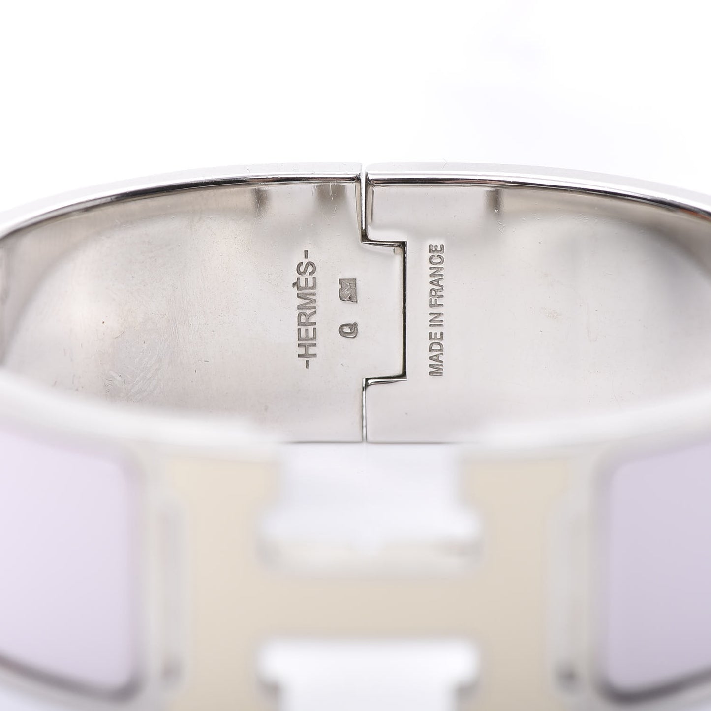 Enamel Wide Clic Clac H Bracelet PM Rose Nymph White