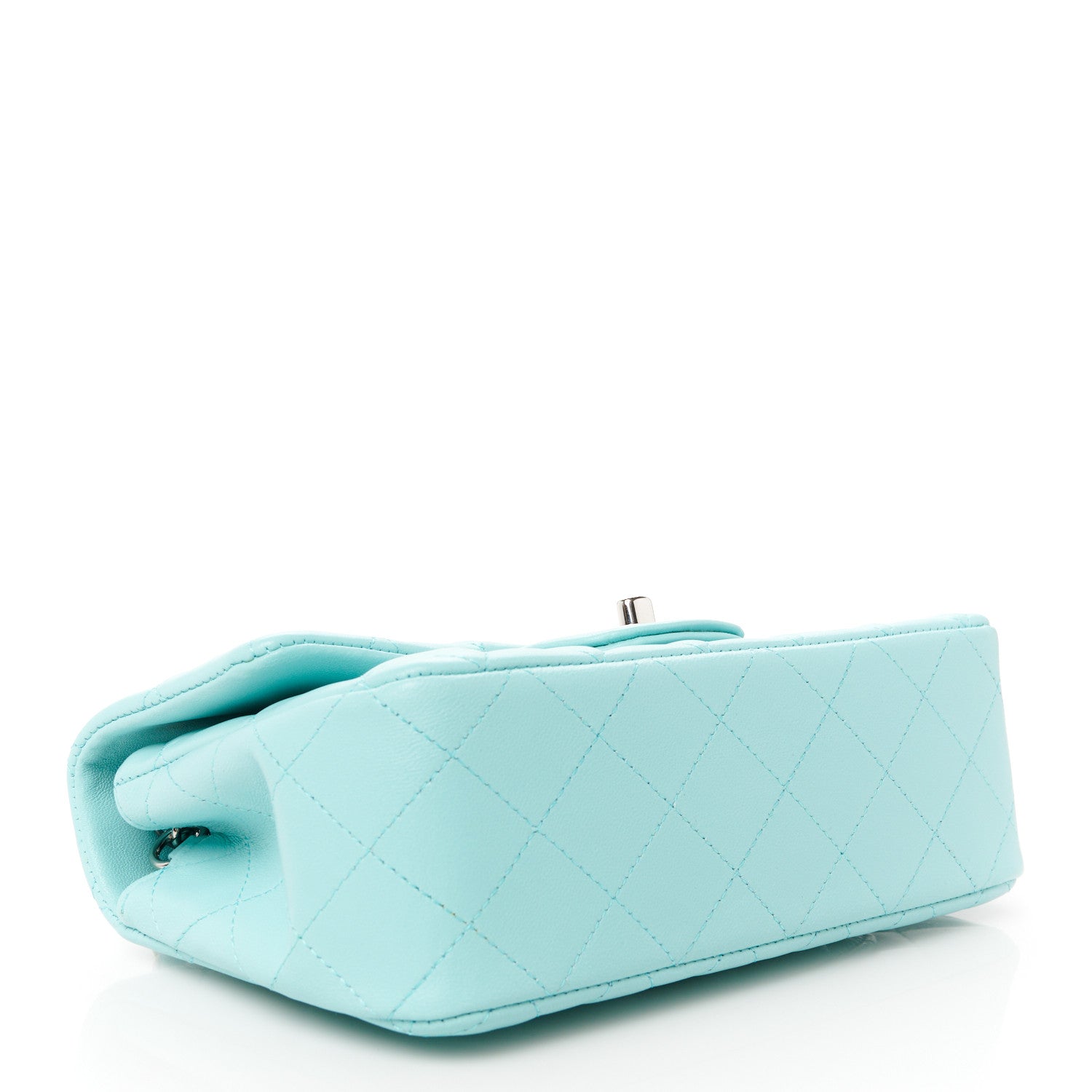 Chanel Lambskin Quilted Mini Rectangular Flap Light Blue 4 of 12