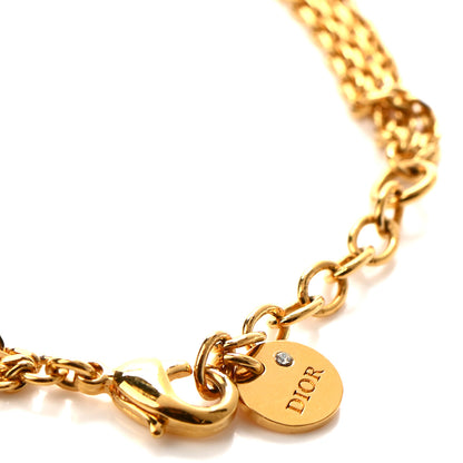Christian Dior Metal Crystal Pearl CD Bracelet Gold 4 of 5