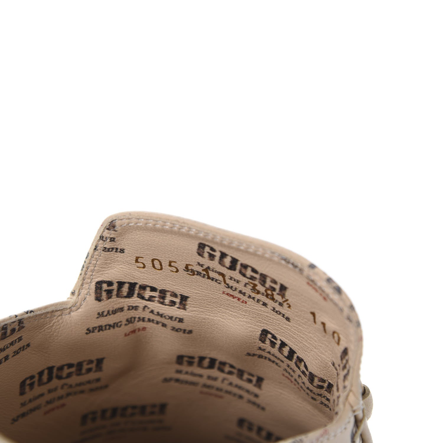 Gucci Calfskin Stamp Print Womens Princetown Slippers 38.5 Soy Black 8 of 9
