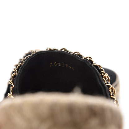Chanel Lambskin Grosgrain Quilted CC Chain Espadrille Mules 39 Black 8 of 9