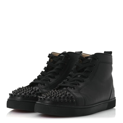 Christian Louboutin Calfskin Mens Lou Spikes High Top Sneakers 43 Black 4 of 12