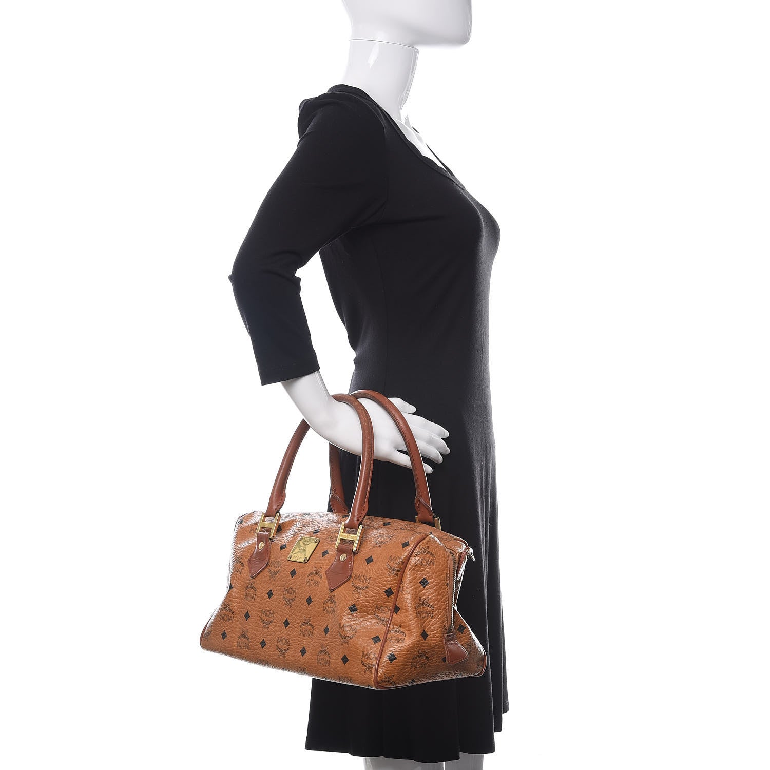 MCM Visetos Essential Boston Bag Cognac 2 of 12