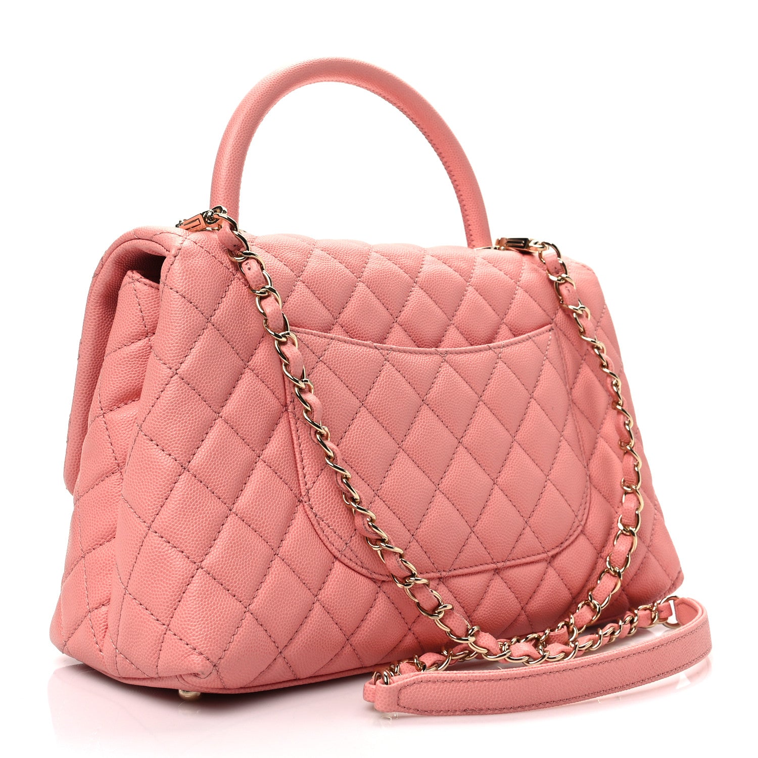 Chanel Caviar Quilted Small Coco Handle Flap Rose Clair 3 of 8