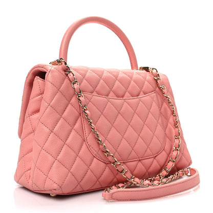 Chanel Caviar Quilted Small Coco Handle Flap Rose Clair 3 of 8