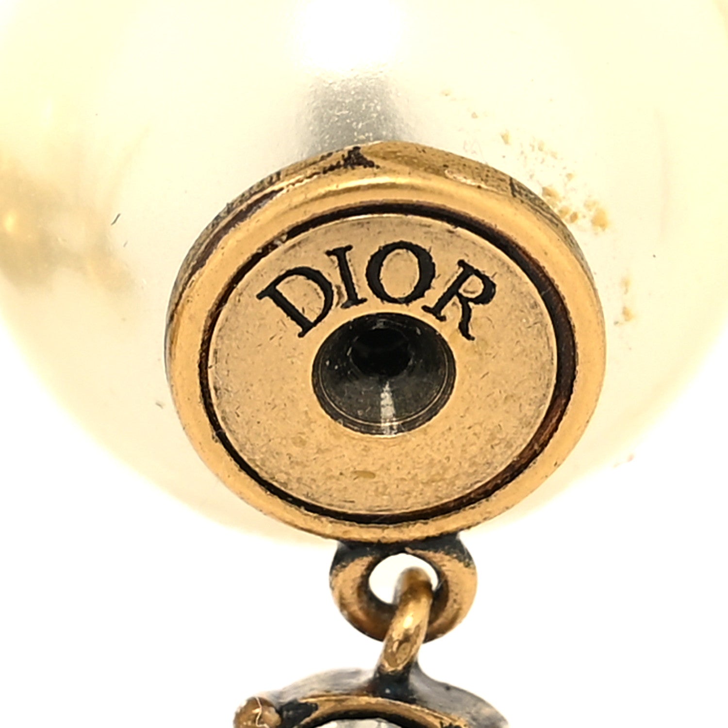 Christian Dior Pearl Crystal J'Adior Tribales Earrings Antique Gold 4 of 4