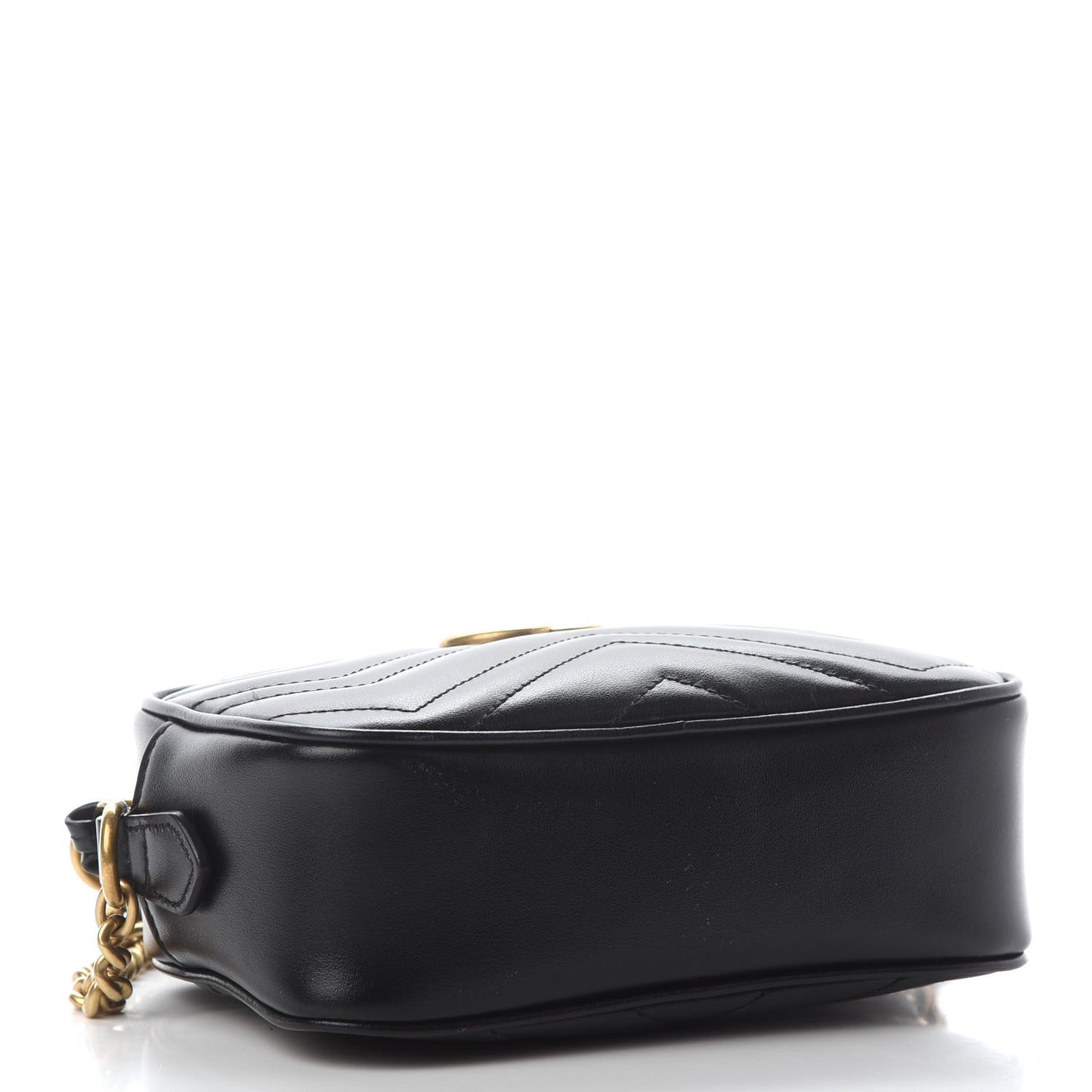 Calfskin Matelasse Mini GG Marmont Chain Shoulder Bag Black
