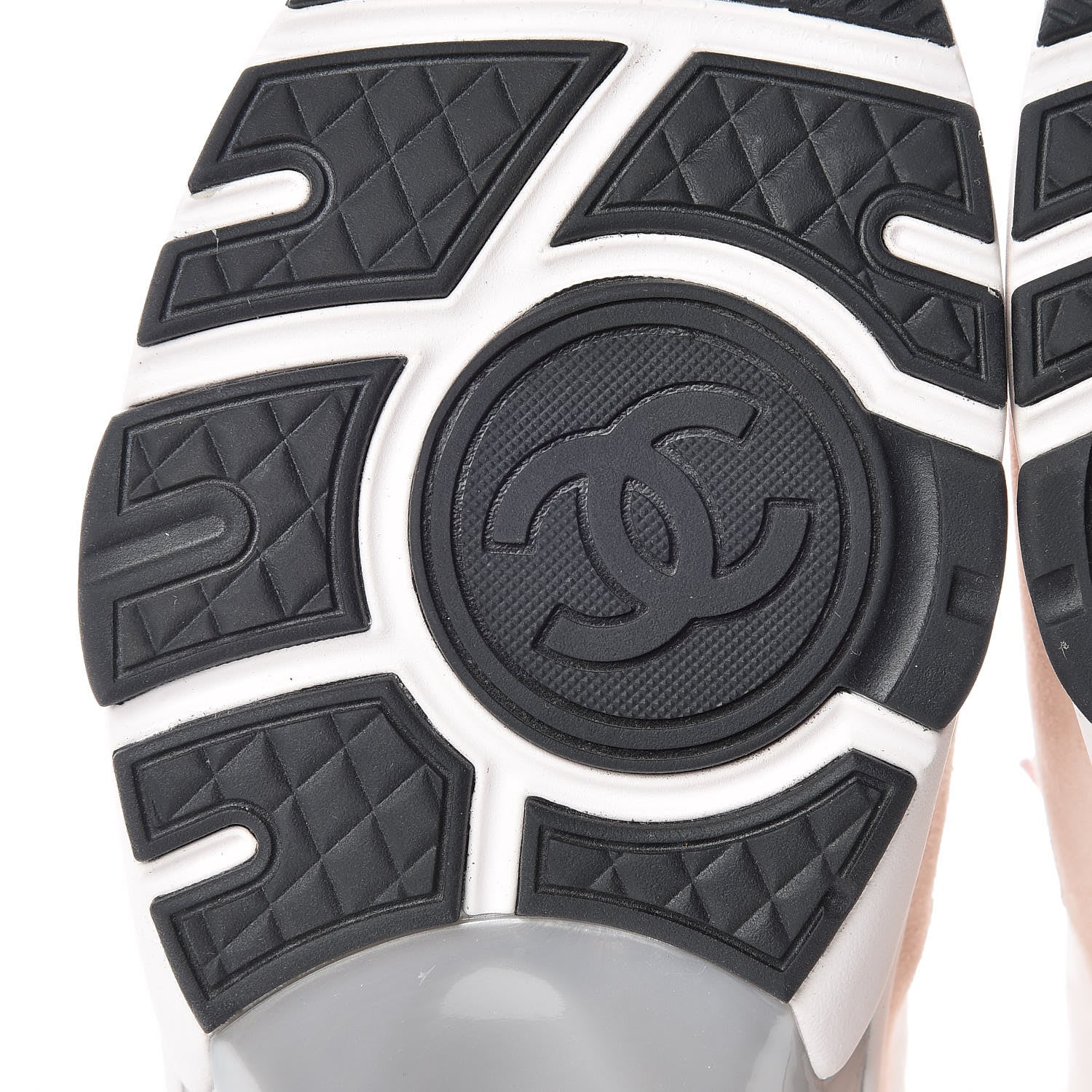 Chanel Suede Nylon Lambskin CC Sneakers 38.5 Pink White Black 6 of 8