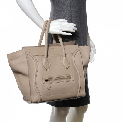 Celine Drummed Calfskin Mini Luggage Dune 2 of 8
