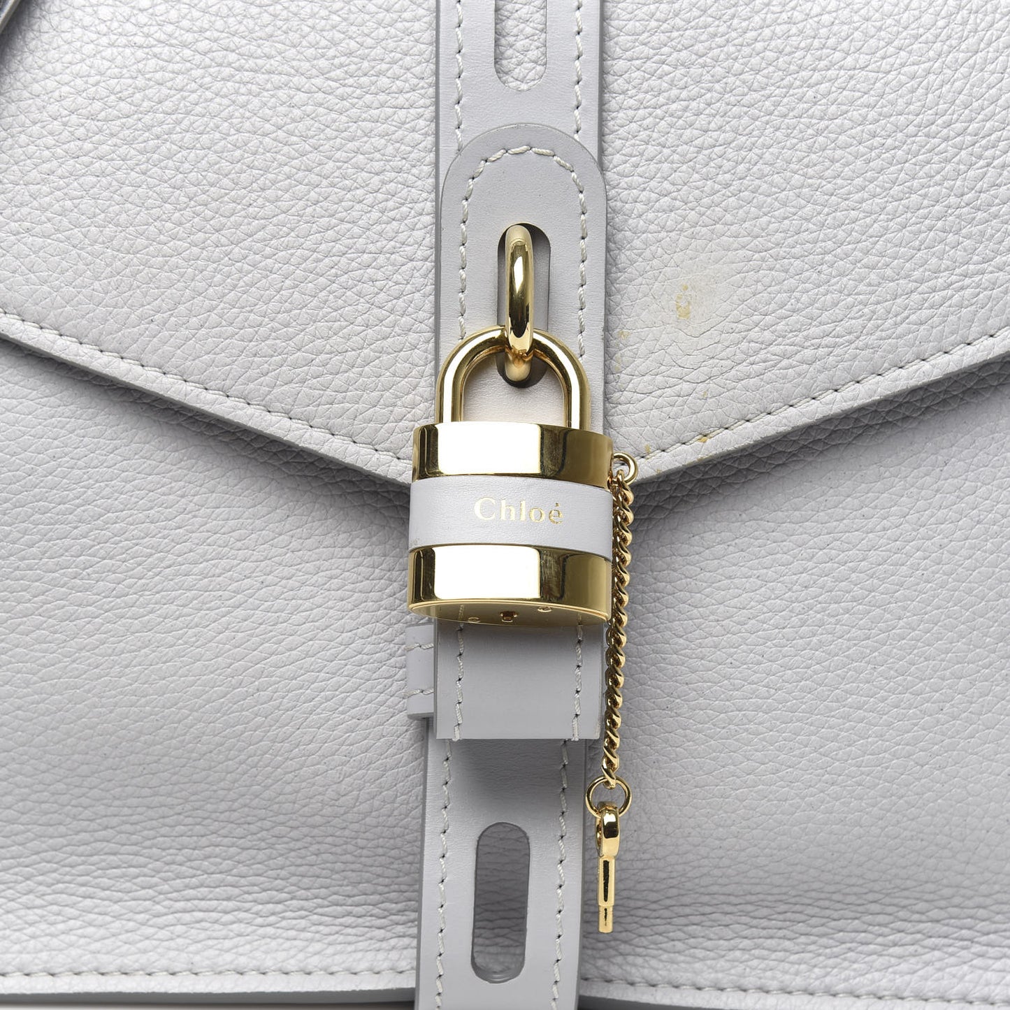 Shiny Grained Calfskin Medium Aby Day Shoulder Bag Airy Grey