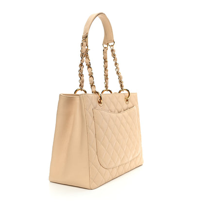 Chanel Caviar Quilted Grand Shopping Tote GST Beige Clair 3 of 10