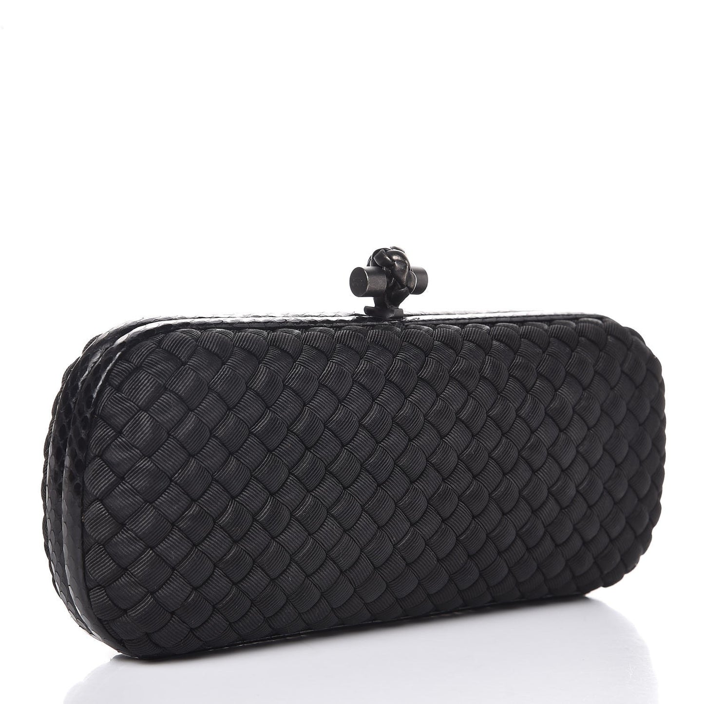 Satin Ayers Intreccio Impero Stretch Knot Clutch Black