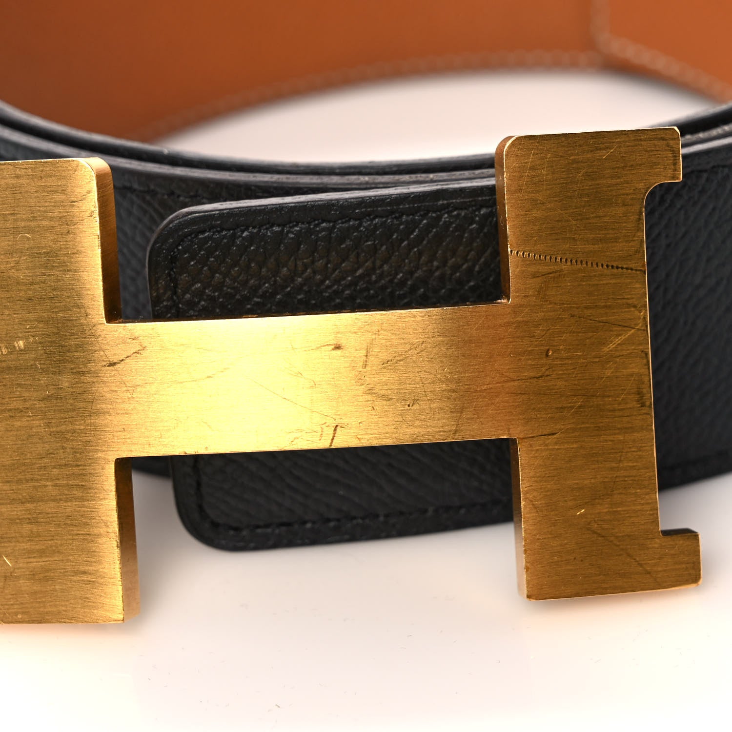Hermes Epsom 342mm Constance H Belt 90 Black Gold 7 of 8