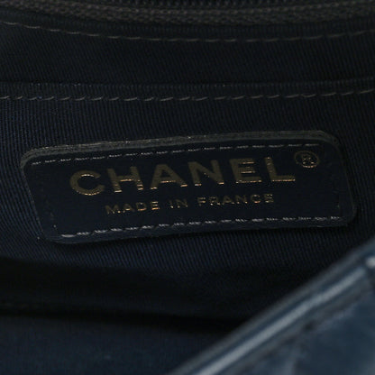 Chanel Calfskin Quilted Medium Daily Chevron Flap Navy Blue 6 of 10