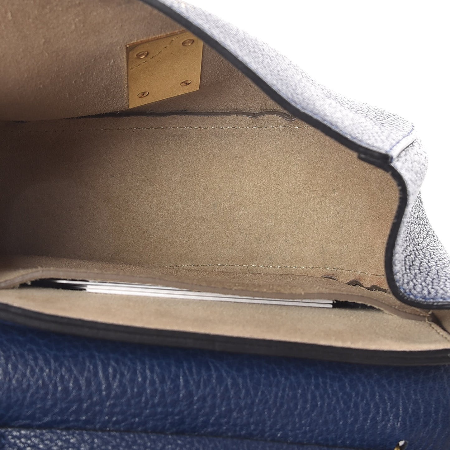 Grained Lambskin Mini Drew Shoulder Bag Royal Navy