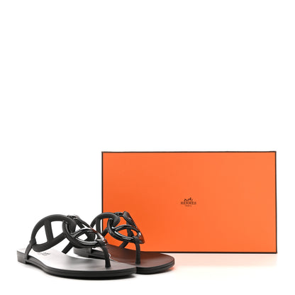 Hermes Rubber Womens Egerie Sandals 37 Black 11 of 11